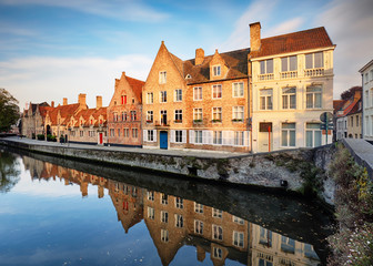 Naklejka premium Bruges at day, Belgium historical city