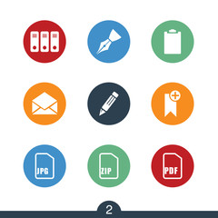 Fototapeta premium Set of modern stationery icons from a series in my portfolio