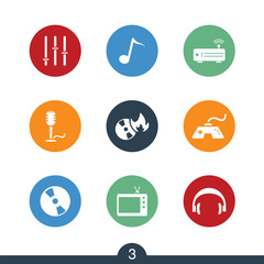 Fototapeta premium Set of modern music icons from a series in my portfolio