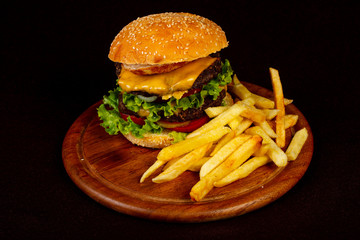 Homemade burher with potato