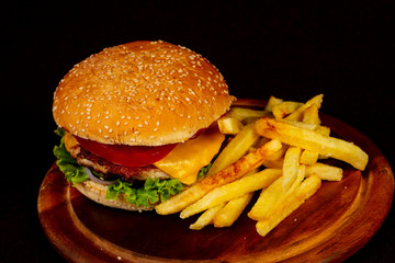 Homemade burher with potato