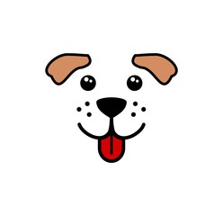 Cute, simple dog face vector