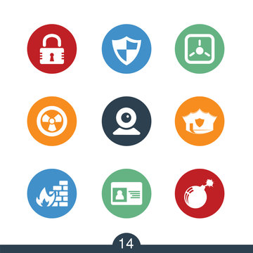 Set of modern security icons from a series in my portfolio
