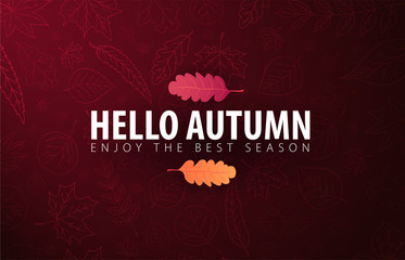 Autumn banner with leaves for shopping sale, promo poster and frame leaflet, web banner. Vector illustration.