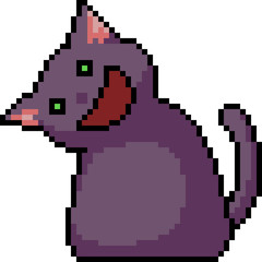 Fototapeta premium vector pixel art cat happy