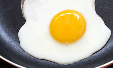 Frying egg in a pan teflon