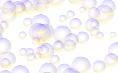 Light pastel colored background with purple bubbles. Wallpaper, texture purple balloons. 3D illustration