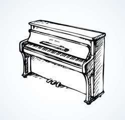 Vector drawing of grand piano © Marina