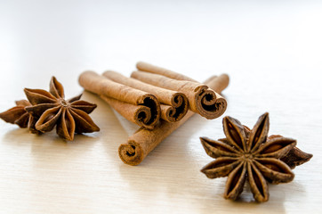 spice - star anise and cinnamon