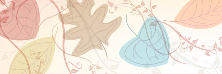 Autumn banner, the leaves fall from the tree. Foliage, vector background