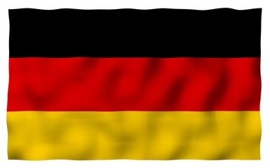 Naklejka premium Flag of Germany. Wide format 3D illustration. State symbol of the Federal Republic of Germany. 3D rendering