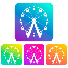 The Ferris wheel icon is white in a square with a gradient. Logo