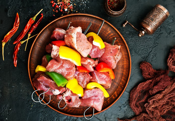 raw meat for kebab