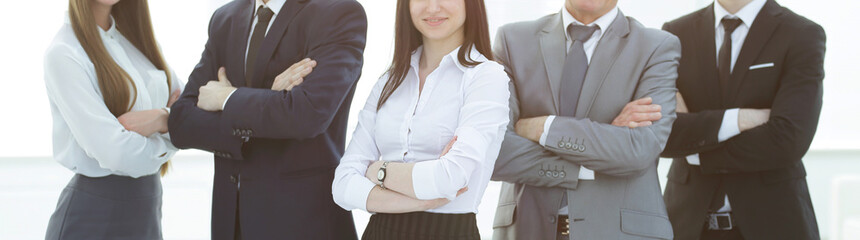 group of business people on a light background