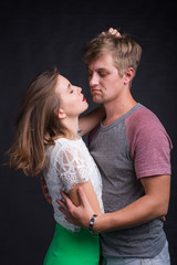 Young couple in love embracing. Lovers concept