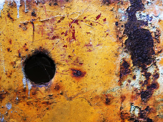 Old paint on rusty metal