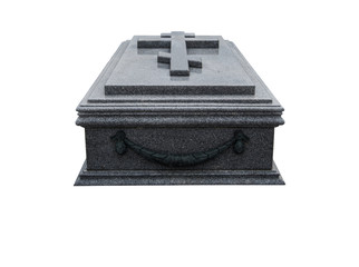 Tombstone with a cross on a white background.