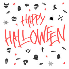 hallween card lettering and icon