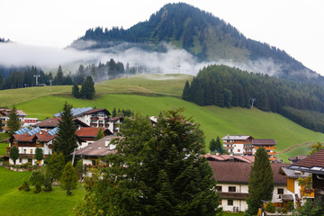 Fototapeta na wymiar Village in the European Alps