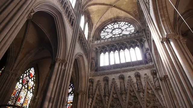 Cathedral interior in Rouen, Normandy France, PAN