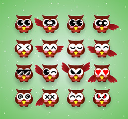 cute owl kawaii emotion,emoji,halloween