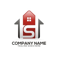 HS initial home logo design templates