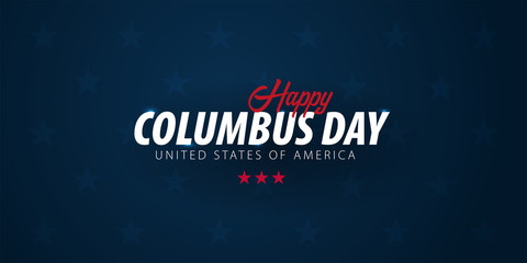 Columbus Day sale promotion, advertising, poster, banner, template with American flag. Columbus day wallpaper. Voucher discount.