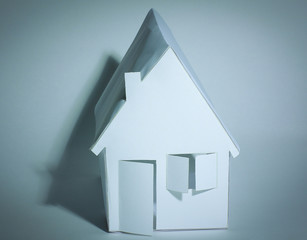 cardboard man on a paper background. background.