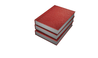 book in red hardcover. 3D rendering