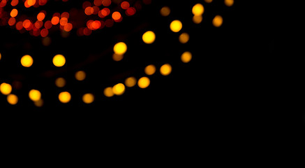 Beautiful abstract Background with Red and yellow bokeh lights.