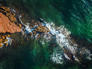 Aerial shot of Mil Palmeras seashore, Spain