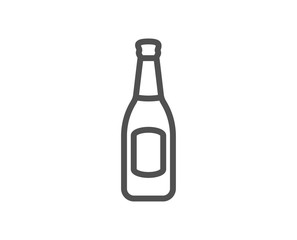 Beer bottle line icon. Pub Craft beer sign. Brewery beverage symbol. Quality design element. Classic style. Editable stroke. Vector