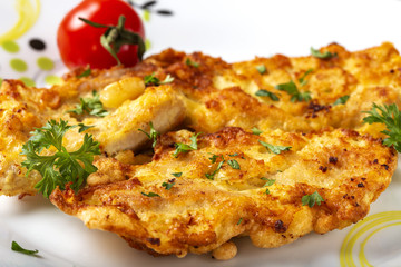 Chicken schnitzel with herbs