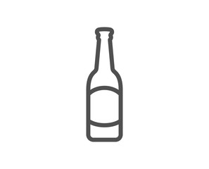 Beer bottle line icon. Pub Craft beer sign. Brewery beverage symbol. Quality design element. Classic style. Editable stroke. Vector