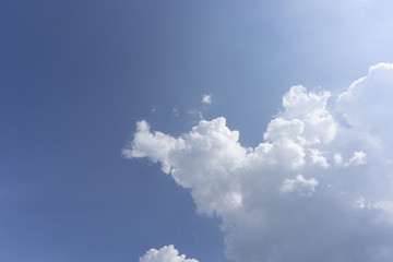 Bright blue sky beautifu white clouds on background ,Copy Space..