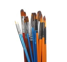 Paintbrushes isolated on white background with clipping path