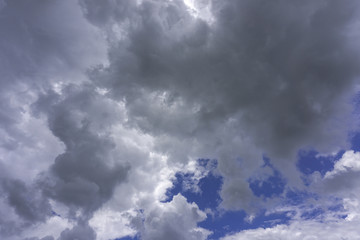 Beautiful overcast sky clouds on background, Nimbostratus, Copy Space.