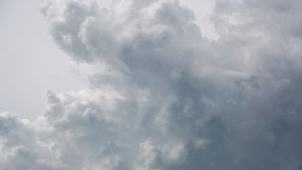 Beautiful rain clouds in the sky. Gray dark clouds in the Storm cloud on background, with copy space for your text.