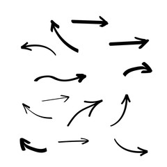 Set of hand drawn arrows. Arrows doodle set