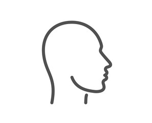 Head line icon. Human profile sign. Facial identification symbol. Quality design element. Classic style head icon. Editable stroke. Vector