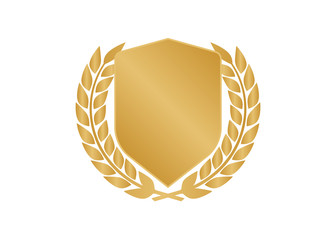 Circular laurel foliate and wheat wreaths. Film Awards, gold award