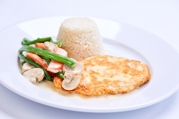 rice with meat and vegetables