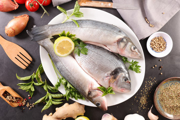 fresh fish and ingredient
