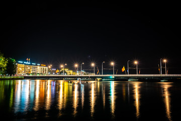 Fototapeta na wymiar Europe river at night.