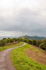 Malvern hills of England on a stormy day.