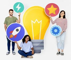 Technology and innovation concept shoot featuring a rocket icon