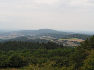 View on the French countryside from the village of Mont Saint-Romain, France