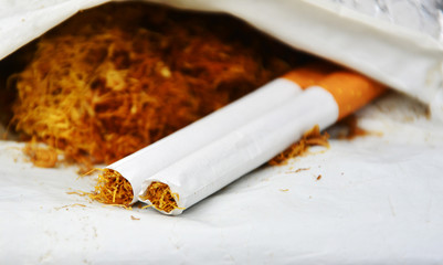 cigarette on black background