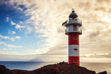 Old Lighthouse the Punta de Teno in Tenerife island, Canary Island