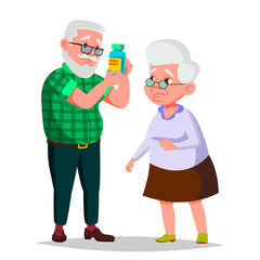 Elderly Couple Vector. Grandfather And Grandmother. Situations. Old Senior People. European. Isolated Flat Cartoon Illustration